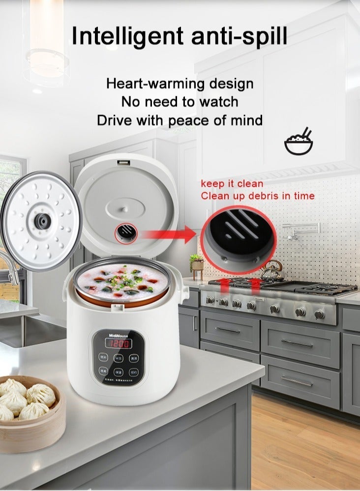 12 فولت / 24 فولت طباخ أرز سيارة صغير سعة 2 لتر، قدر طعام كهربائي محمول، باخر سريع، تلقائي بالكامل مع حماية من ارتفاع درجة الحرارة، للسفر لتحضير الأرز والشوربة والعصيدة والكعك. - Image 5